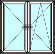 Двустворчатые алюминиевые окна из профиля Алютех серии ALT W72